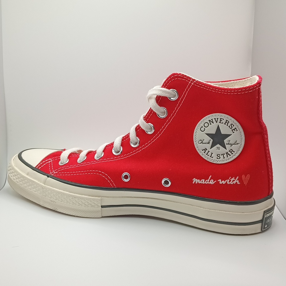 Converse Chuck Taylor All Star 70 Hi Red Made With Love Valentine's Sneakers - Picture 3 of 10